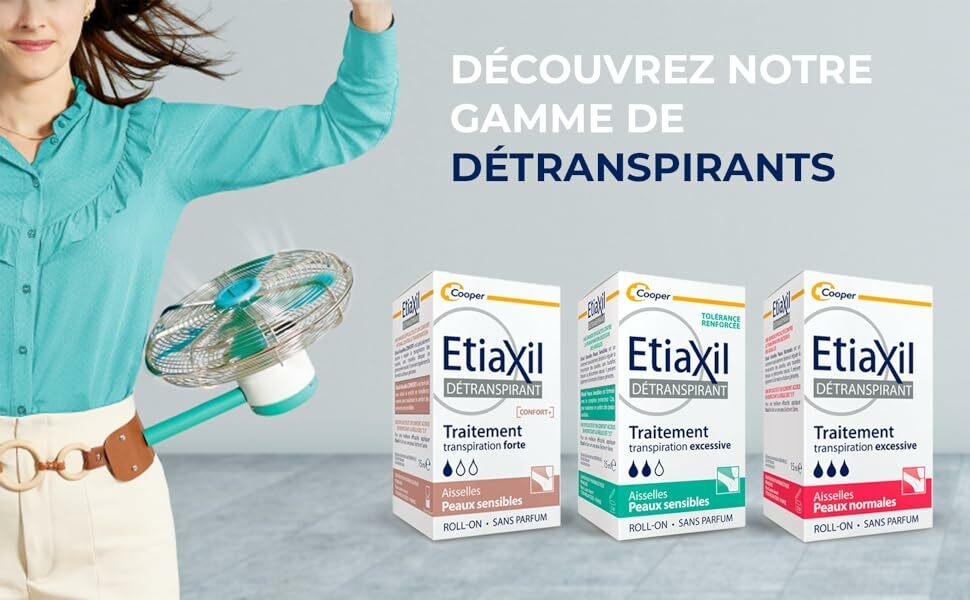 Etiaxil Détranspirant Peaux Sensibles aisselles Traitement contre transpiration excessive aisselles