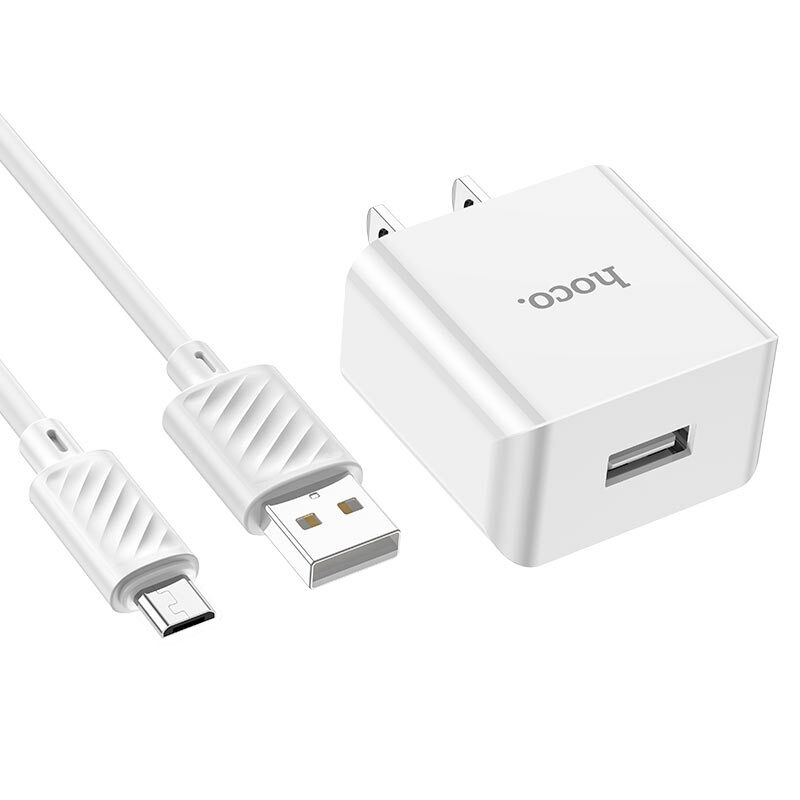Chargeur mural à port unique de loisirs Hoco C106A avec connecteurs USB MUSB EU