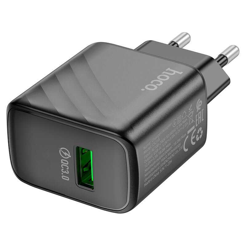 hoco cs21a rich qc3 single port wall charger eu specs