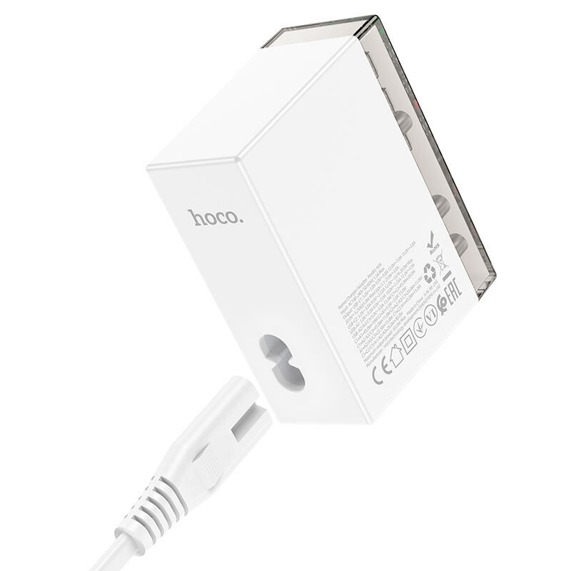 Hoco n36 fuerza gan pd65w 6 ports 3c3a chargeur eu fil détachable