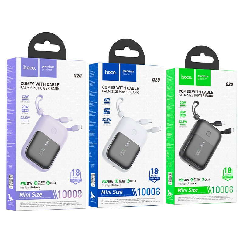 Banque d'alimentation entièrement compatible with the phone Hoco Q20 10000 mah