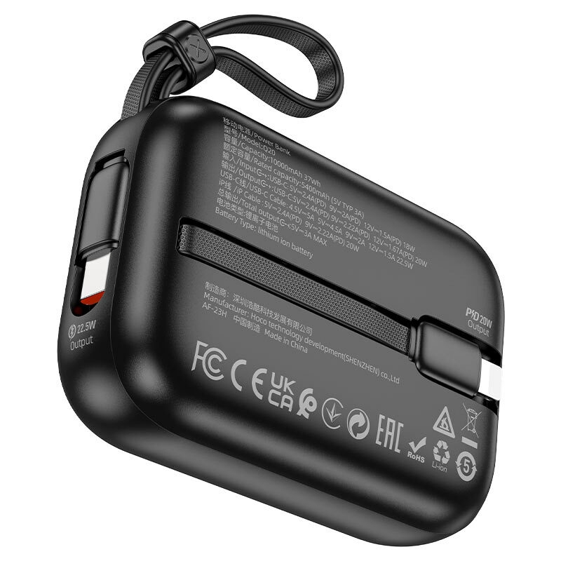 Specifications of the bank maintenance compatible with the phone Hoco Q20 10000 mAh