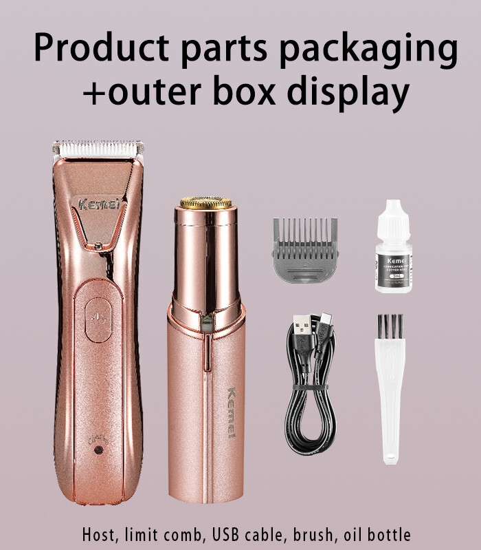 KEMEI km-259 2 In 1 Epilator Hair Trimmer Electric Shaver Hair Cutting Machine Lady Shaver Washable Body Hair Trimmer For Women manufacture