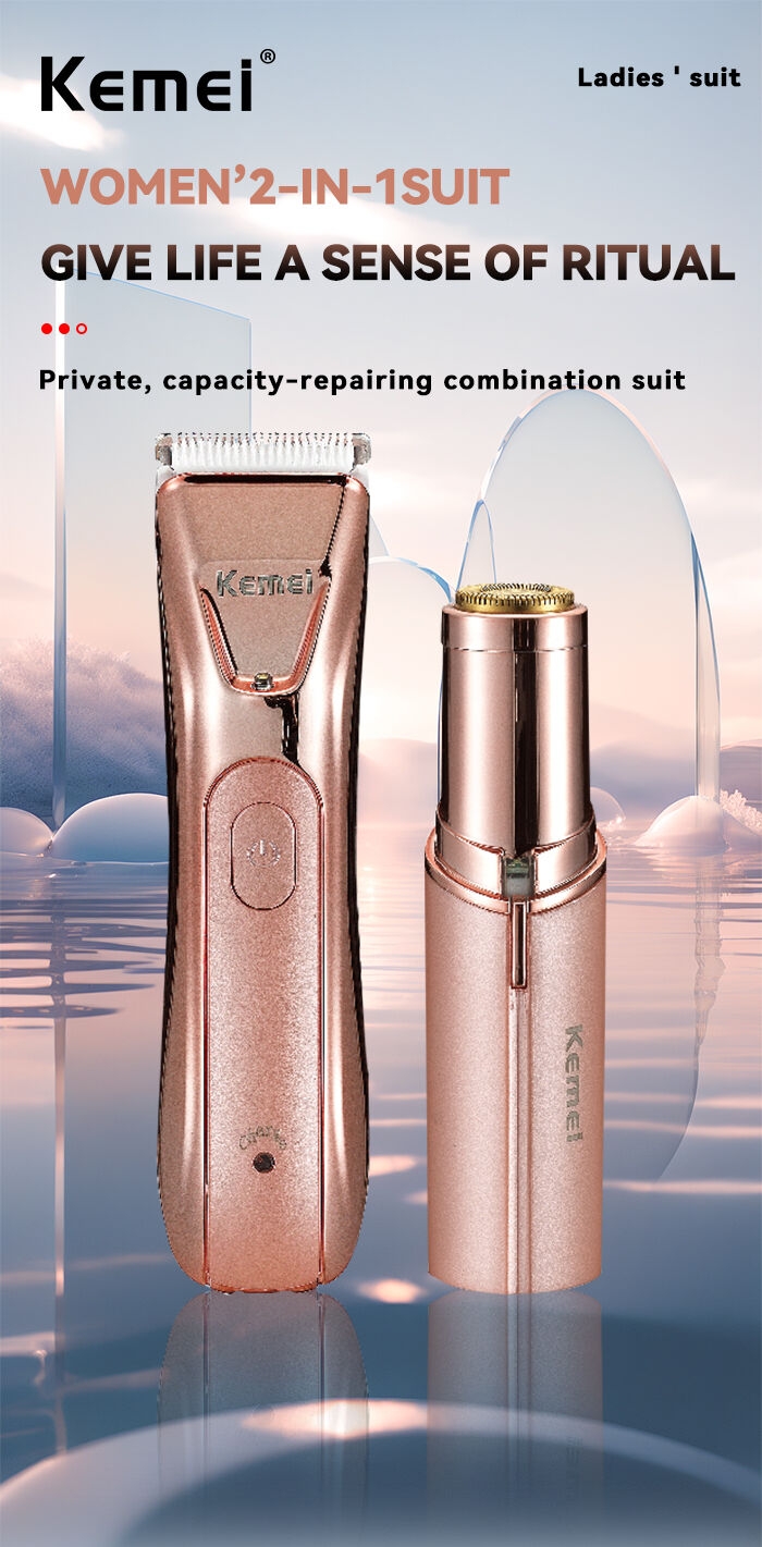 KEMEI km-259 2 In 1 Epilator Hair Trimmer Electric Shaver Hair Cutting Machine Lady Shaver Washable Body Hair Trimmer For Women supplier
