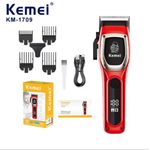 product_image_name-Kemei-ماكينة حلاقة شعر احترافية للرجال، قابلة للشحن، لاسلكية، مع شاشة LED و5 سرعات قابلة للتعديل، Km-1709-1