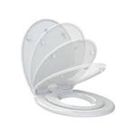 Siège Abattant WC avec Frein de Chute Réduction du Bruit Lunette de Toilette avec Familial Siège Reducteur Intégré pour Adultes et Enfants