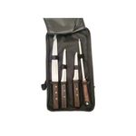 Ensemble De 4 Couteaux  Avec Housse De Transport - Marron