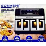 product_image_name-Sonashi-Friteuse à Air Numérique Double Bac 10L 2600 W Digital multiprogrammes En inox -2