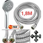 product_image_name-Générique-خرطوم دش مرن من الستانلس ستيل ودش يدوي - 1.8 متر-1