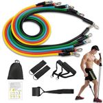 Bandes De Résistance Elastiques Musculation Set, Bandes De Fitness Exercice Bands Avec Ancre De Porte/Poignées/Sangle De Cheville Pour Fitness Pilates Yoga Entraînement Homme Femmes
