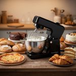 product_image_name-SILVER CRUST-روبوت عجان حلويات بخطاف مزدوج 1900 واط 8 لتر مع شاشة رقمية و3 برامج تلقائية مع وعاء من الفولاذ المقاوم للصدأ - SM1511T-6