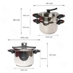 product_image_name-Unipro-Cocotte Minute Autocuiseur 7 + 5 Litres 11 Pièces En Inox - Avec Minuterie - Compatible Tous Feux avec Ouverture Facile - UP-CM5+7G-5