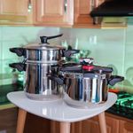 product_image_name-Unipro-Cocotte Minute Autocuiseur 7 + 5 Litres 11 Pièces En Inox - Avec Minuterie - Compatible Tous Feux avec Ouverture Facile - UP-CM5+7G-6