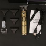 product_image_name-Kemei-ماكينة قص شعر معدنية قابلة لإعادة الشحن - 0 مم - KM 700 B - ذهبي-2