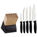 Série 6pcs Couteaux avec support en acier inoxydable et bois bambou 