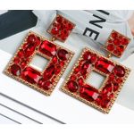 Boucles d'Oreilles Bohémiennes Colorées en Cristal et Métal pour Femmes