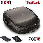 product_image_name-Tefal-Machine a gaufres & Sandwichs 2EN1 Snack Time  Gaufrier / Panineuse- 700W-SW341812- Gris-1