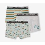 product_image_name-Vertbaudet-Lot de 3 Boxers Garçon Stretch  – Tractopelle - Vert et Gris -1