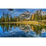 Tableau de Lac en Montagne - 60 cm x 38 cm - Multicolore