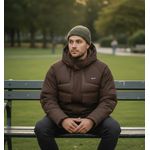 product_image_name-Fashion Collection-Parka Blouson Hommes Jacket Mikey d'hiver élègante avec capuche Tendance 2026 Bombers Chic Fashion Stylish Veste  décontracté - Maron-2