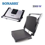 product_image_name-Sonashi-Panineuse et Grill Électrique 2000W avec Fonction Contrôle de la température et Indicateur INOX - SGT-854-1