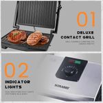 product_image_name-Sonashi-Panineuse et Grill Électrique 2000W avec Fonction Contrôle de la température et Indicateur INOX - SGT-854-3