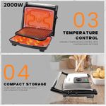 product_image_name-Sonashi-Panineuse et Grill Électrique 2000W avec Fonction Contrôle de la température et Indicateur INOX - SGT-854-4