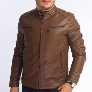 Veste simili cuir CALIE camel