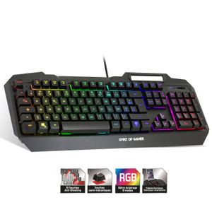 Spirit Of Gamer Clavier Gamer Semi-Mécanique Multimedia Support Smartphone RGB USB ELITE-K40