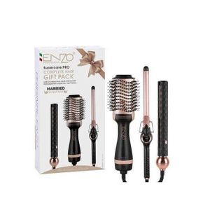 ENZO PROFESSIONAL  Pack Cadeaux brosse lisseur boucleur EN-3311 ENZOPROFESSIONAL GOLD 