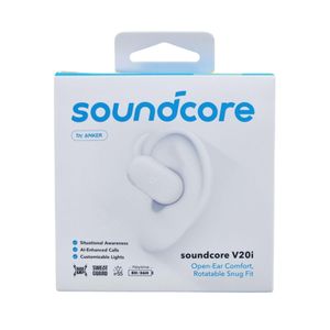 Anker Soundcore V20i Casque à oreilles ouvertes, crochets auriculaires réglables, ultra confortable, ajustement parfait, son puissant, appels clairs, IP55, lumières LED, 36 heures de lecture