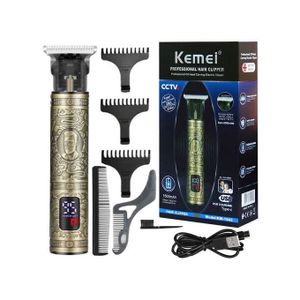 Tendeuse,rasoir à cheveux professionnelle KM1313 LCD, sans fil rechargeable  (USB) Gold - Prix en Algérie