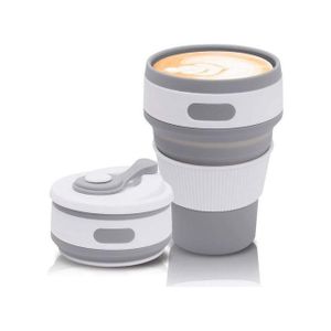Tasse à café pliable en silicone avec couvercles