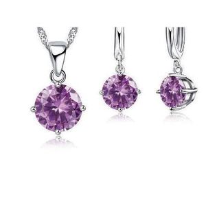 طقم كريستال - فضي بنفسجي