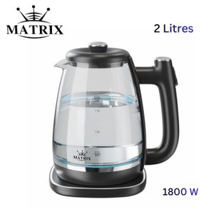 Matrix Bouilloire Électrique Sans Fil 2L 1800W en Verre Indicateur LED - MX-330