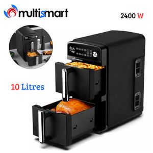 Multismart Friteuse Airfryer Double Bac 10L 2400W Multifonctions Écran Digital LED - MS-AF2110