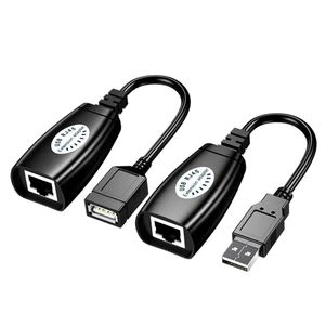 Adaptateur d'Extension de Câble USB 2.0 vers RJ45 LAN Cat5 / Cat6 Jusqu'a 45m 