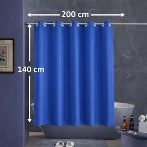 Rideau de Baignoire Bleu Azur  intense prêt à poser 200X140 cm - WaterProof