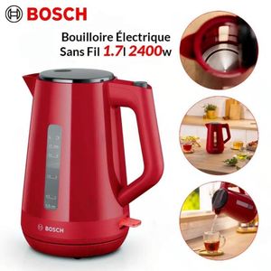 Bosch غلاية كهربائية لاسلكية 1.7 لتر 2400 واط مع فلتر لمنع التكلس أحمر - MyMoment TWK1M124
