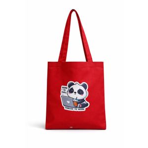 Tote Bag Femme – Motif Panda “Born to Chill, Forced to Work”