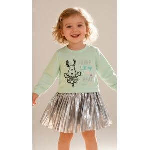 T&D Robe à volant plissé argenté