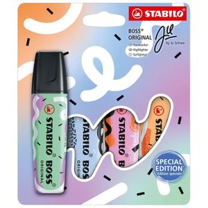 Stabilo BOSS MINI Pastellove surligneur, boîte de 3 pièces en