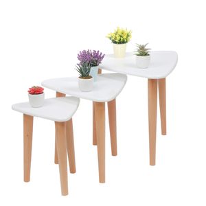Lot De 3 Tables Gigognes Style Scandinave Triangulaire En Bois Hetre Blanc Prix En Algerie Jumia Dz