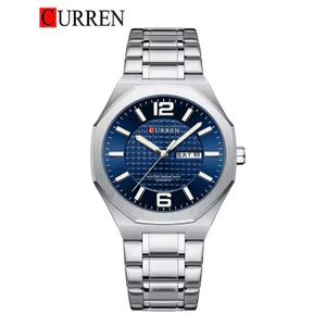 Curren Montre Homme modèle 8476 Quartz acier inoxydable en cadran bleu