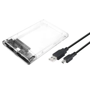 Boitier Disque Dur Externe transparent USB 3.0 2.5 pouces pour SSD SATA et  HDD