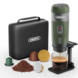 HiBREW Machine à café H4B Portable Sans Fil 3en1: NESPRESSO, DOLCE GUSTO, CAFÉ MOULU, 15 Bars, Batterie Rechargeable 2200 mAh