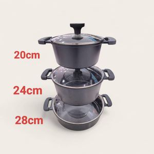 Ferdi Plast Ensemble de 3 marmites en granite - antiadhésif -