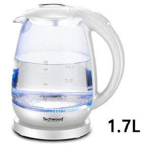 Techwood Bouilloire Electrique En Verre- 2200W- 1,7L .-Tb-1701-Blanc