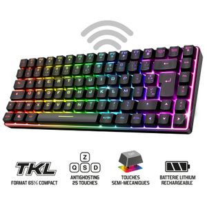 Clavier Gamer TKL 87 Touches Filaire USB AZERTY Français, Claviers Gaming