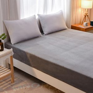 CASA-DJIJOU غطاء مرتبة لسرير مزدوج - 160 × 190 سم - رمادي سادة.